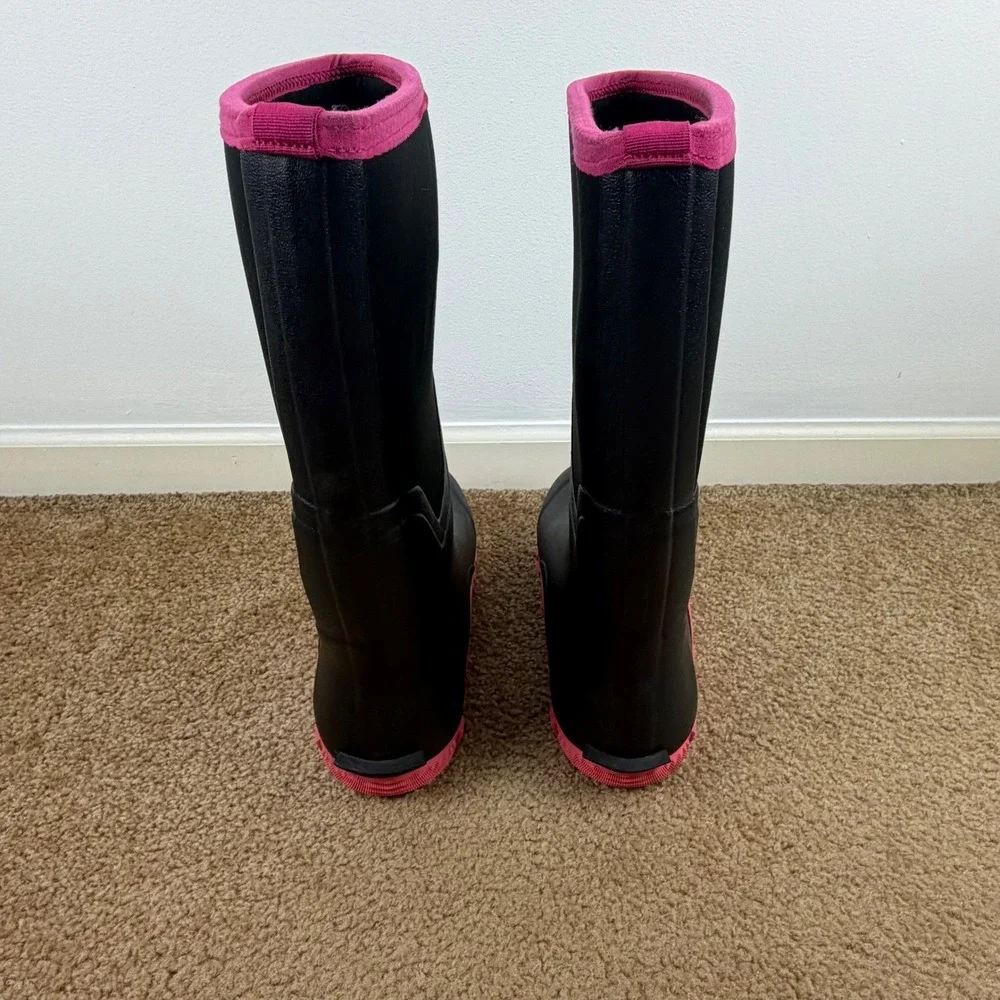 TideWe Womens Black Pink Waterproof Rubber Neoprene Rain Muck Boots Size‎ 11